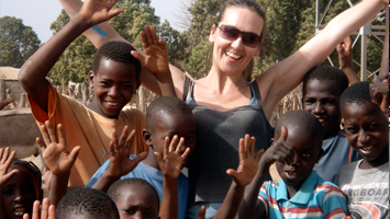 Jacqueline Alexander with her new friends. Abdullah took this photograph