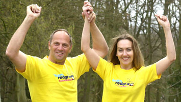 Sir Steve Redgrave and Jacqueline Alexander in training for the London Marathon